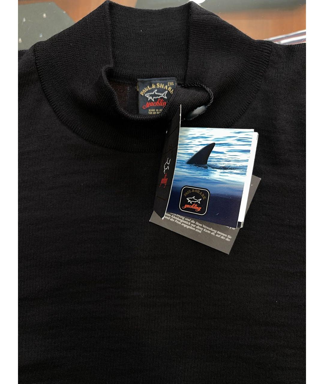 PAUL & SHARK Черная шерстяная водолазка, фото 3