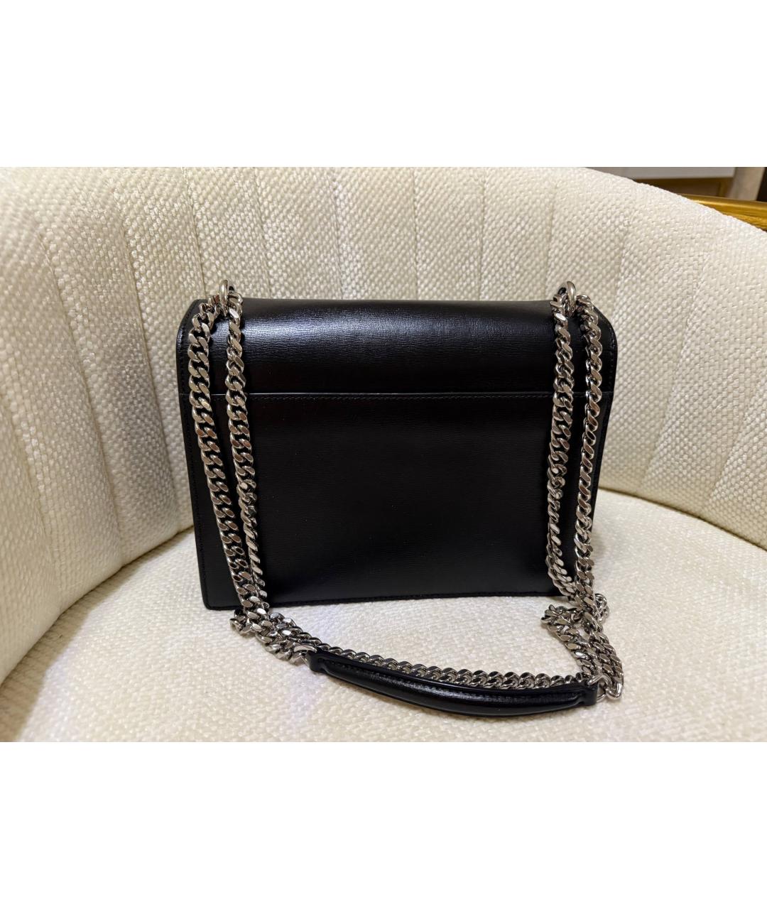 SAINT LAURENT Черная кожаная сумка через плечо, фото 2