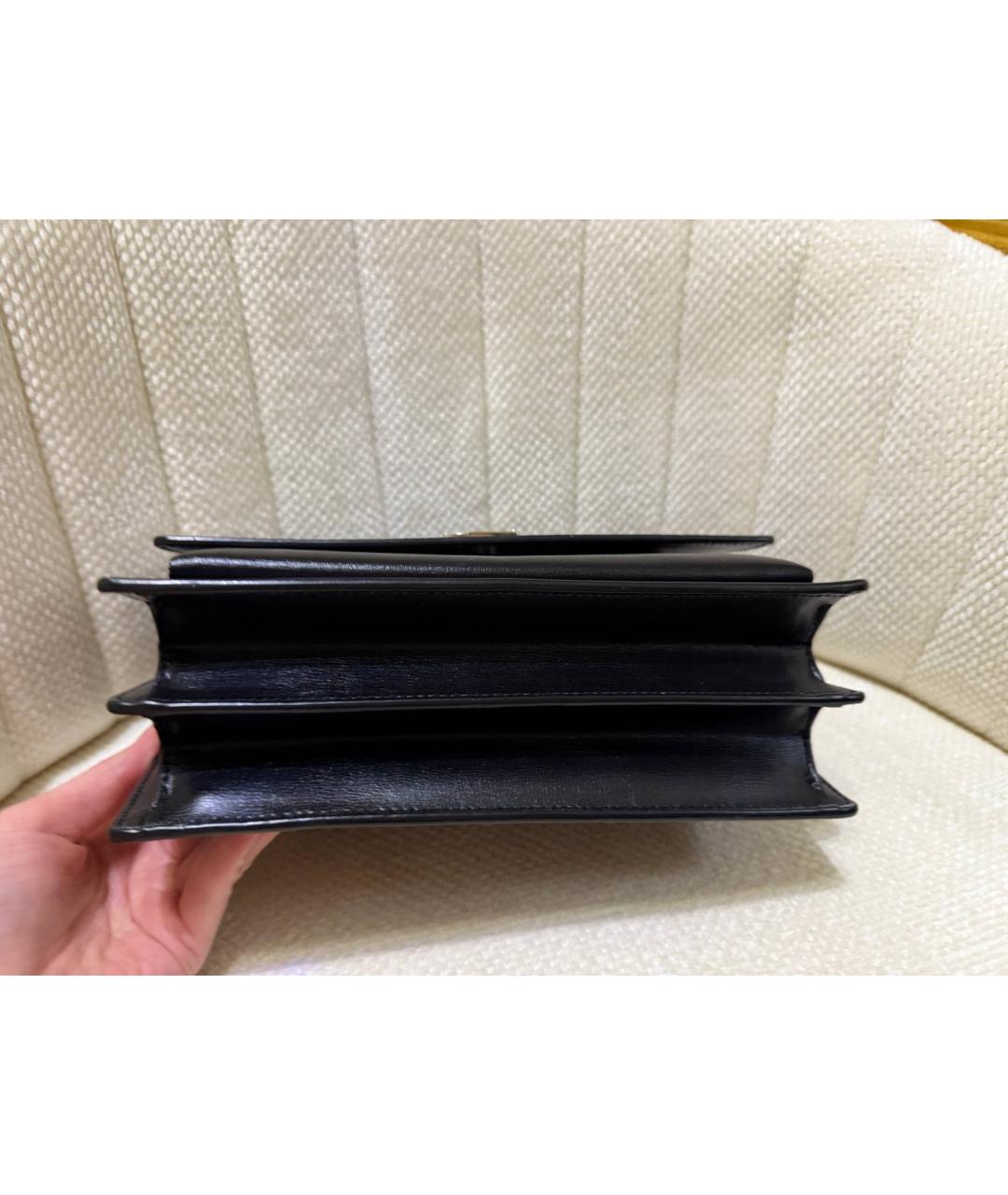 SAINT LAURENT Черная кожаная сумка через плечо, фото 5