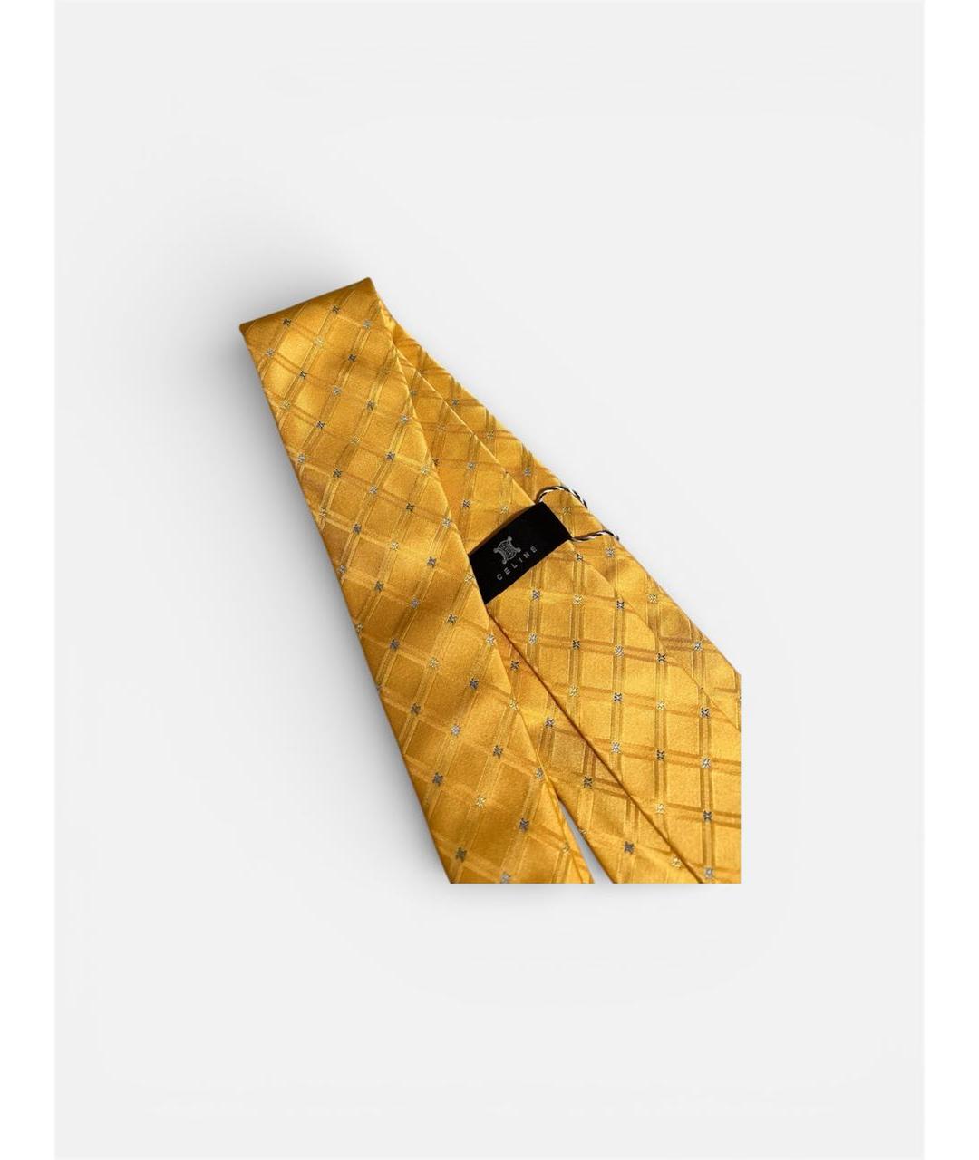 CELINE Желтый тканевый галстук, фото 2