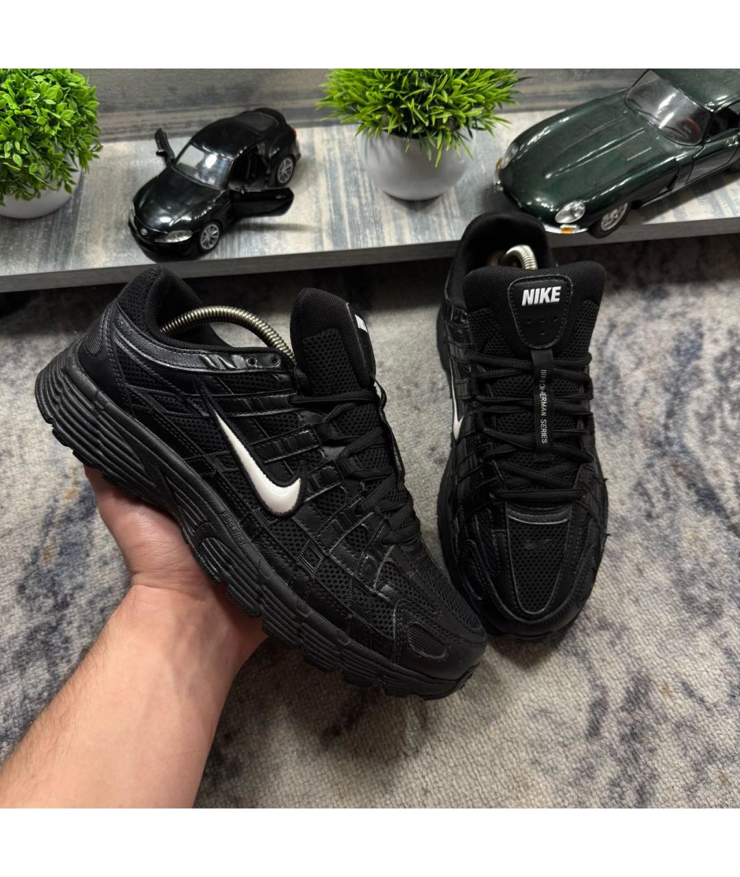 NIKE Черные текстильные низкие кроссовки / кеды, фото 2