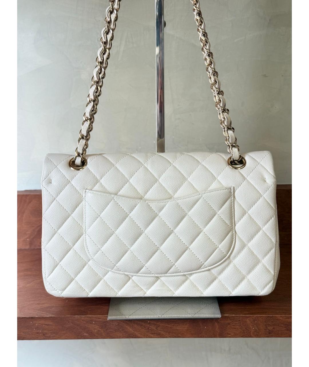 CHANEL Белая кожаная сумка через плечо, фото 5