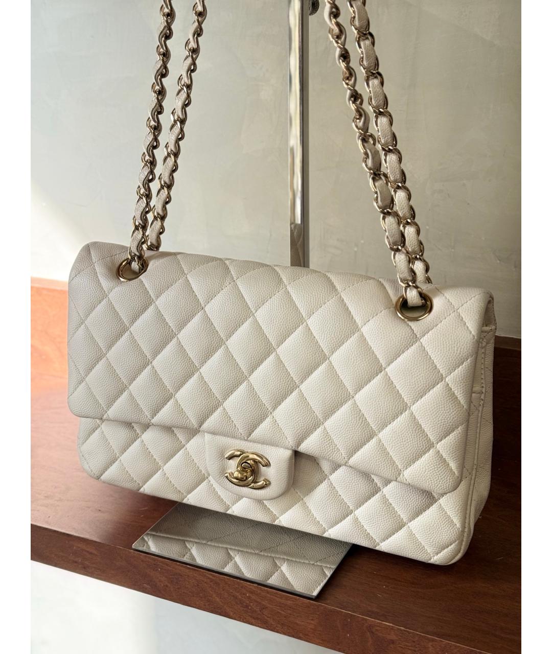 CHANEL Белая кожаная сумка через плечо, фото 2