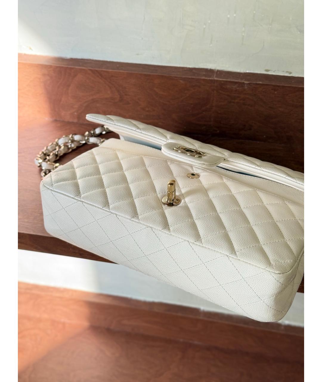 CHANEL Белая кожаная сумка через плечо, фото 9