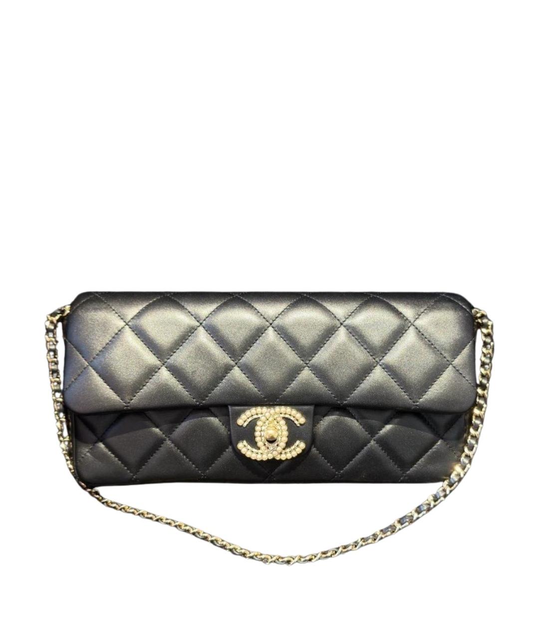 CHANEL Черная кожаная сумка с короткими ручками, фото 1