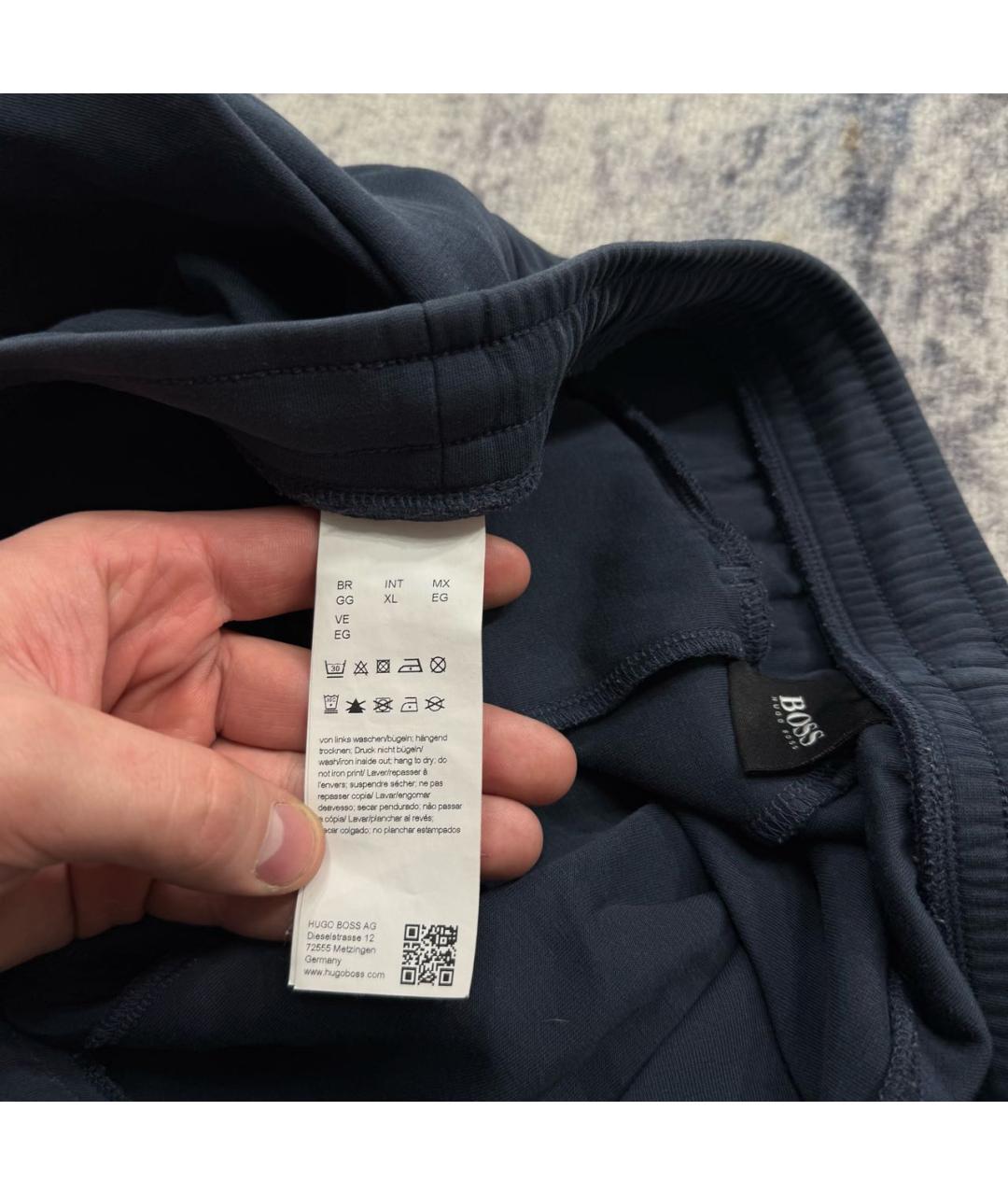 HUGO BOSS Темно-синие хлопковые шорты, фото 7