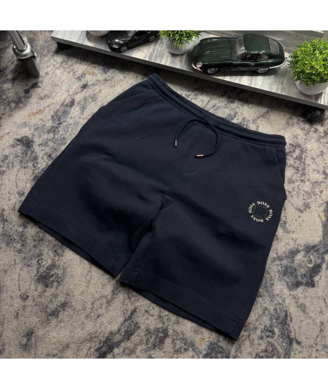 HUGO BOSS Темно-синие хлопковые шорты, фото 2