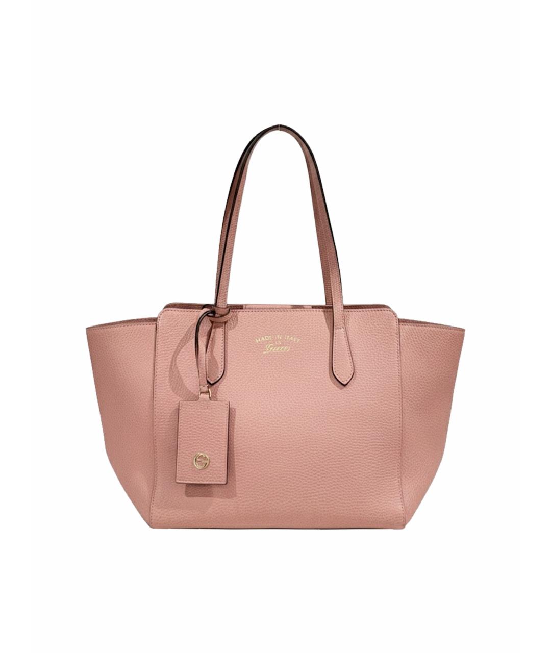GUCCI Розовая кожаная сумка тоут, фото 1