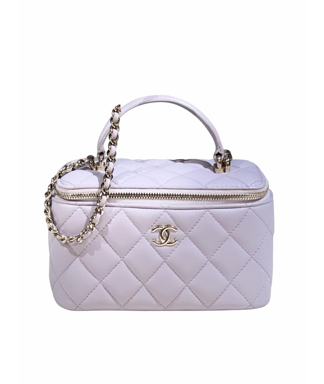 CHANEL Фиолетовая кожаная сумка с короткими ручками, фото 1