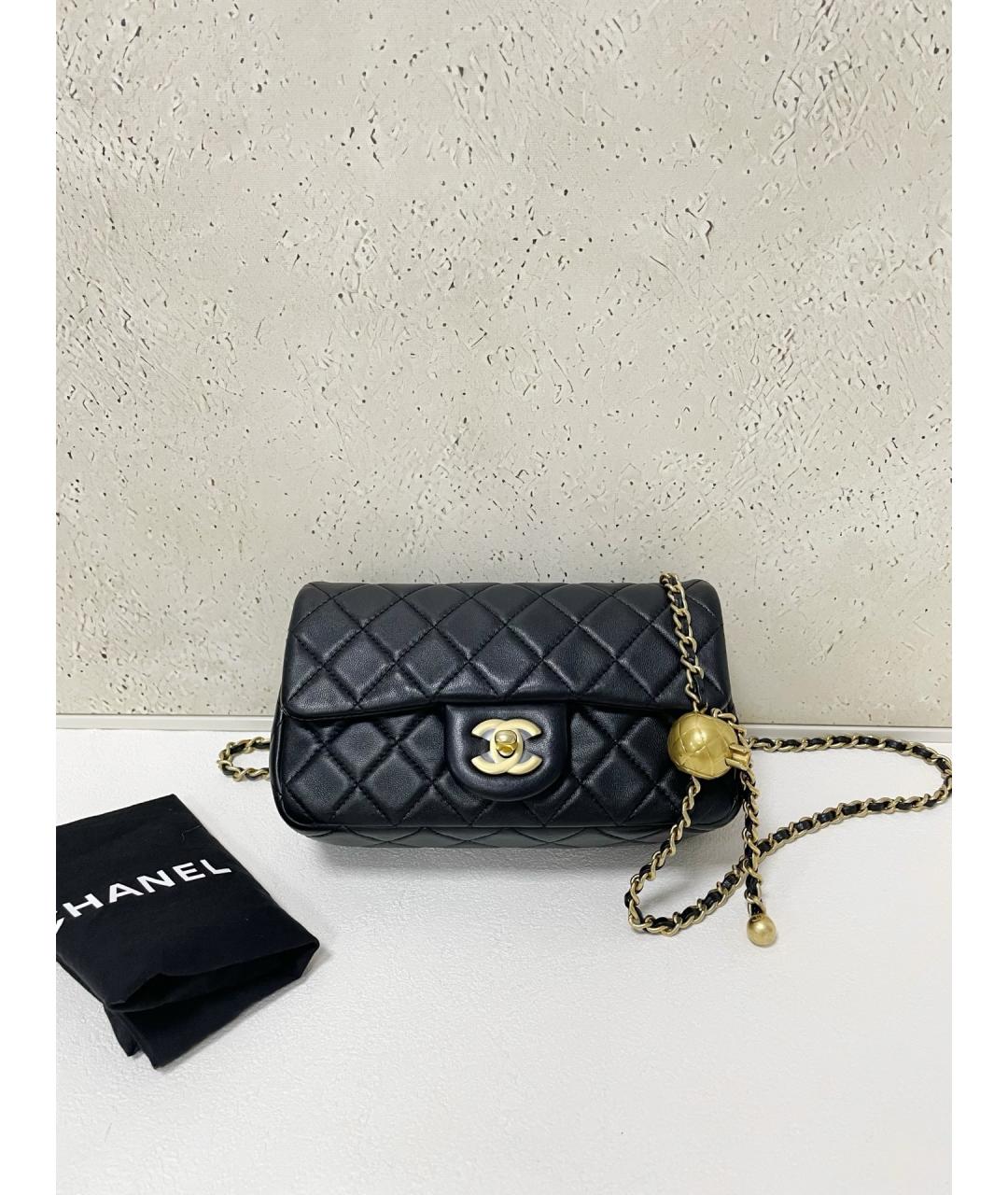 CHANEL Черная кожаная сумка через плечо, фото 7