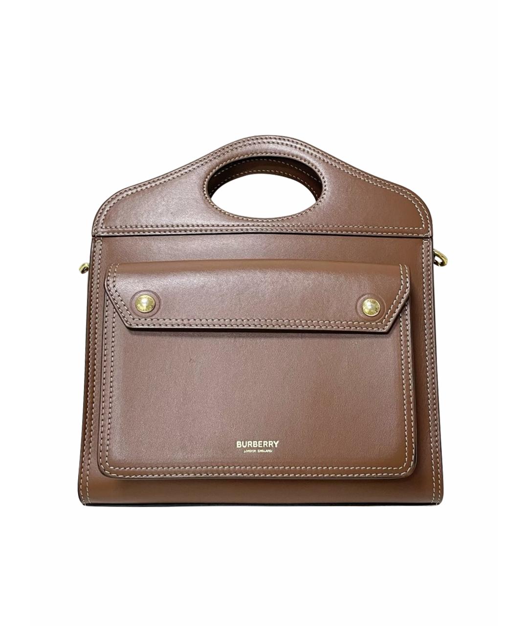 BURBERRY Коричневая кожаная сумка тоут, фото 1
