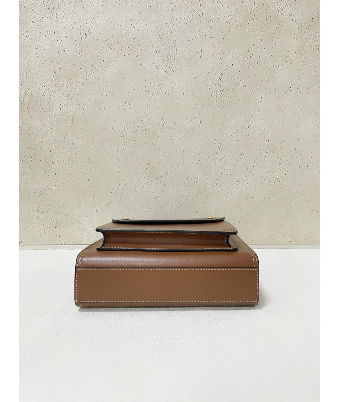 BURBERRY Коричневая кожаная сумка тоут, фото 5