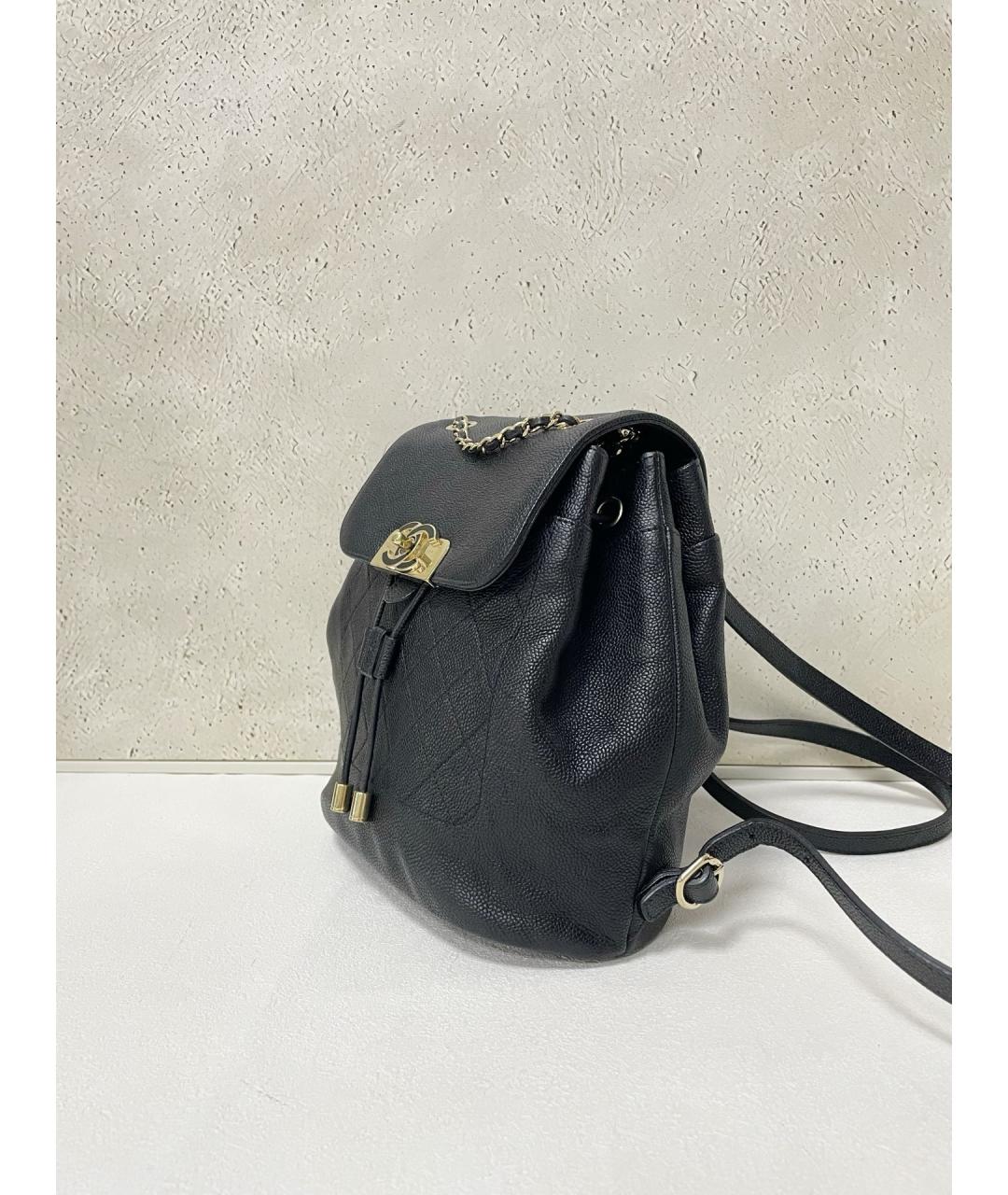 CHANEL Черный кожаный рюкзак, фото 4