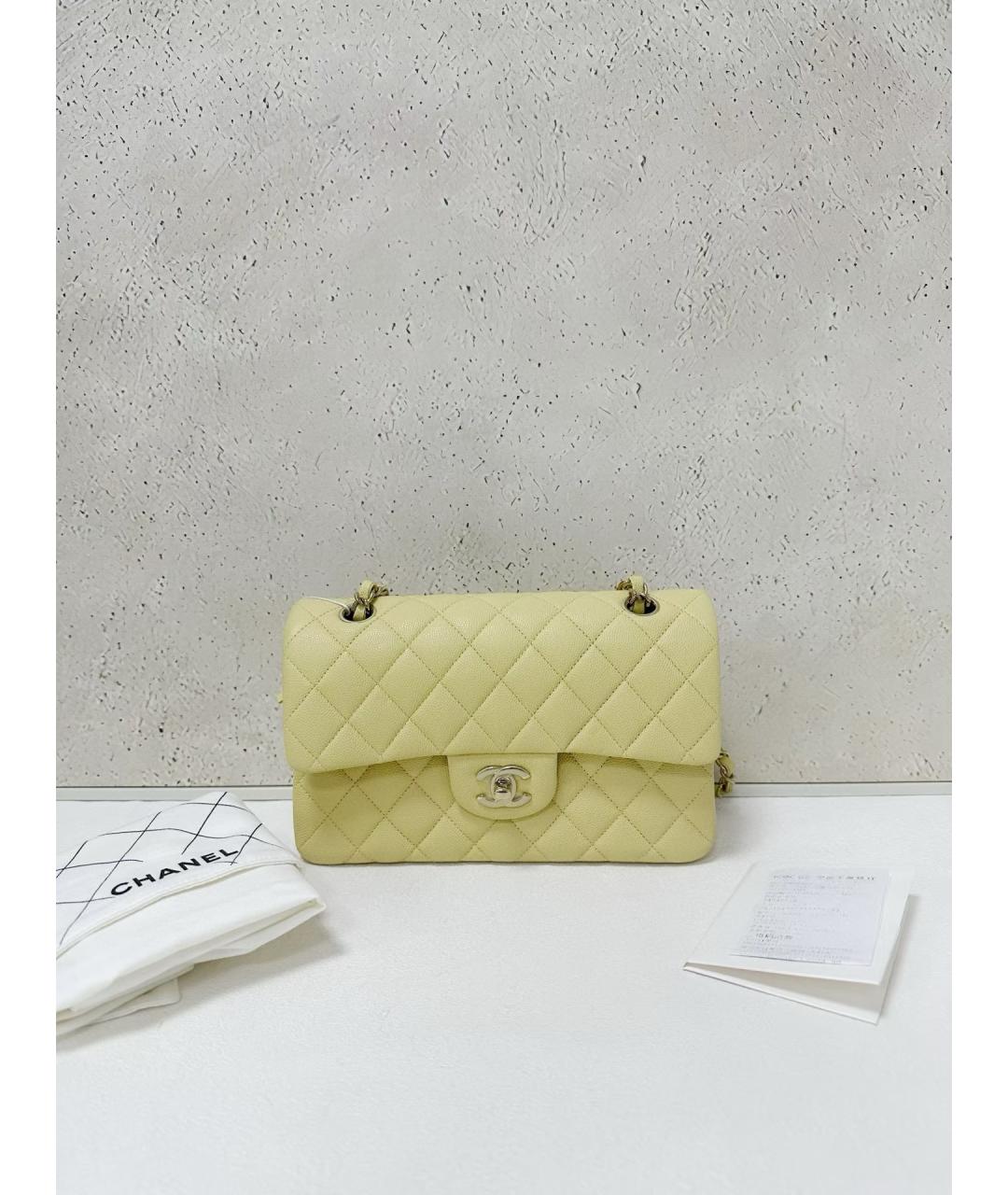 CHANEL Желтая кожаная сумка через плечо, фото 7