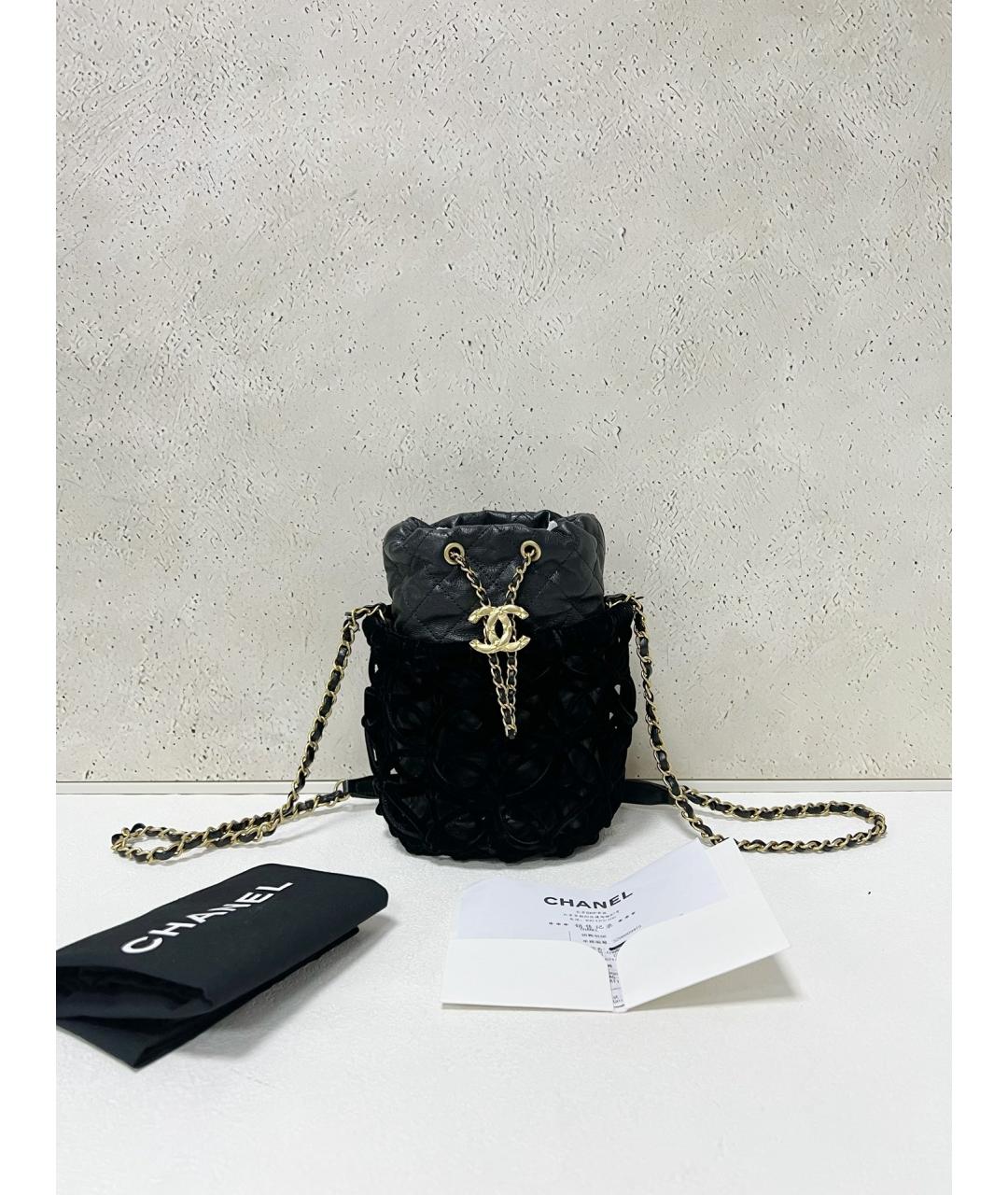 CHANEL Черная кожаная сумка через плечо, фото 6