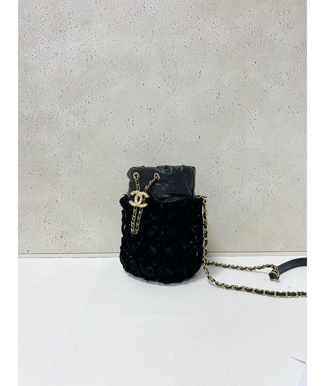 CHANEL Черная кожаная сумка через плечо, фото 4