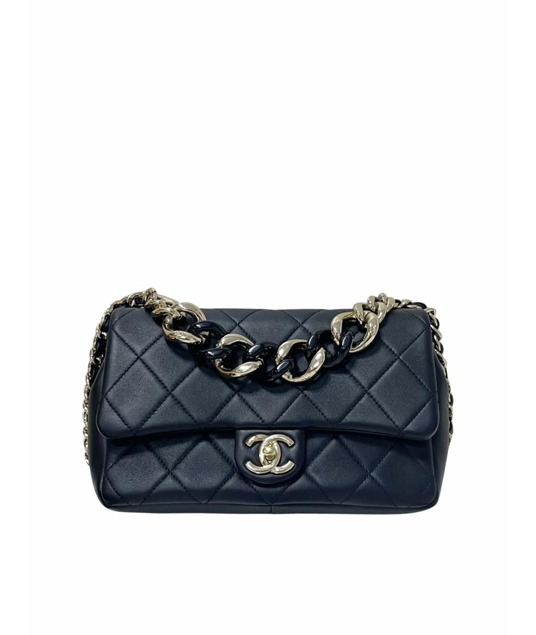 CHANEL Черная кожаная сумка с короткими ручками, фото 1