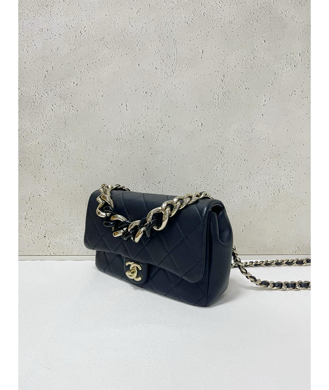 CHANEL Черная кожаная сумка с короткими ручками, фото 3