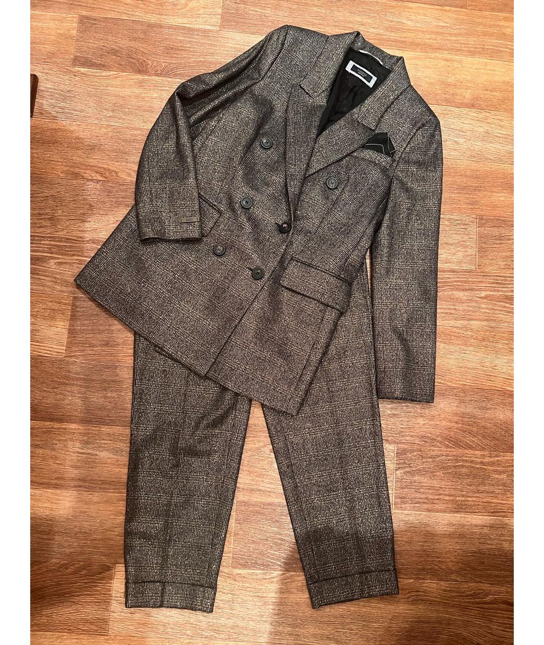 PESERICO Серый шерстяной костюм с брюками, фото 3