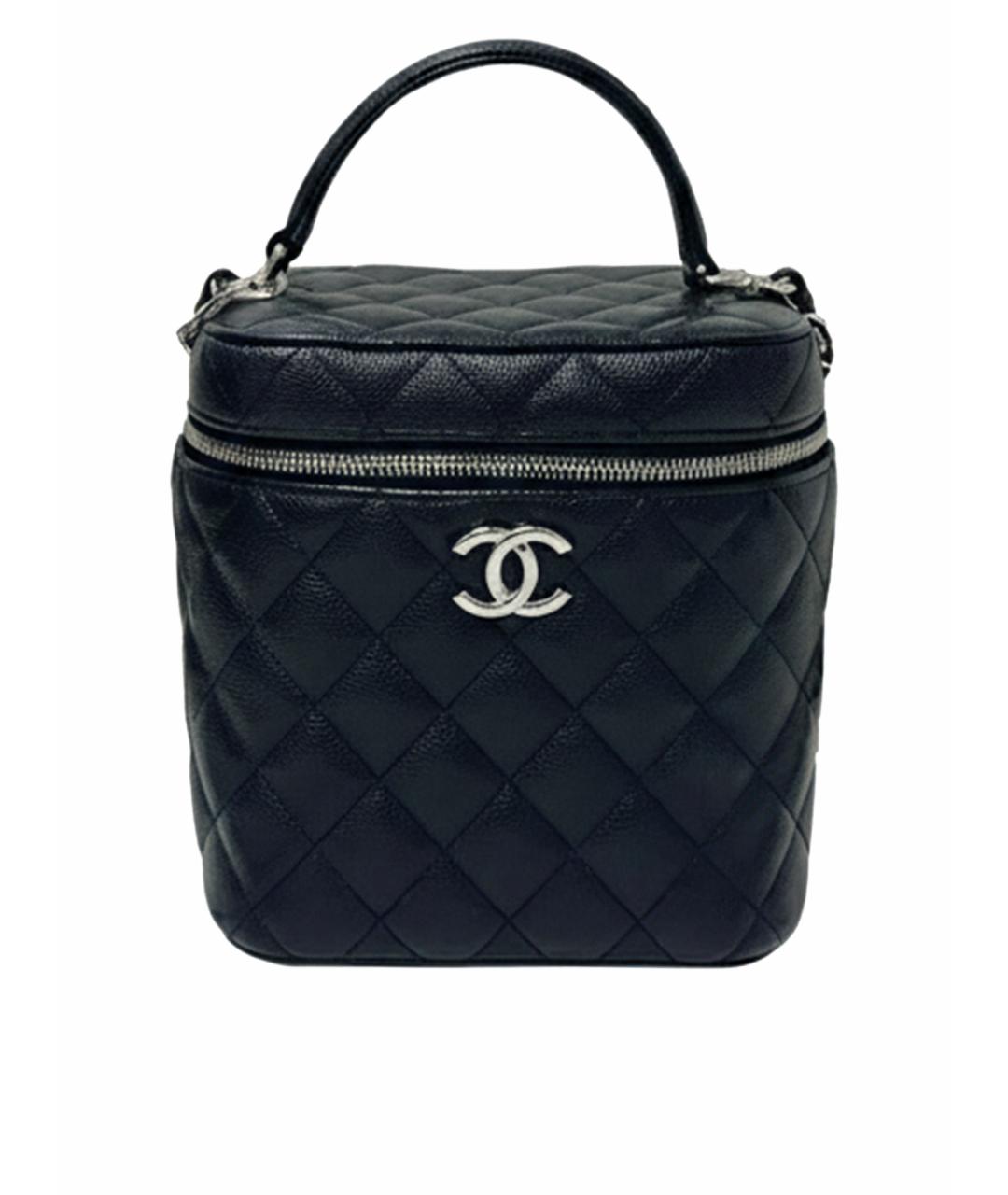 CHANEL Черная кожаная сумка с короткими ручками, фото 1