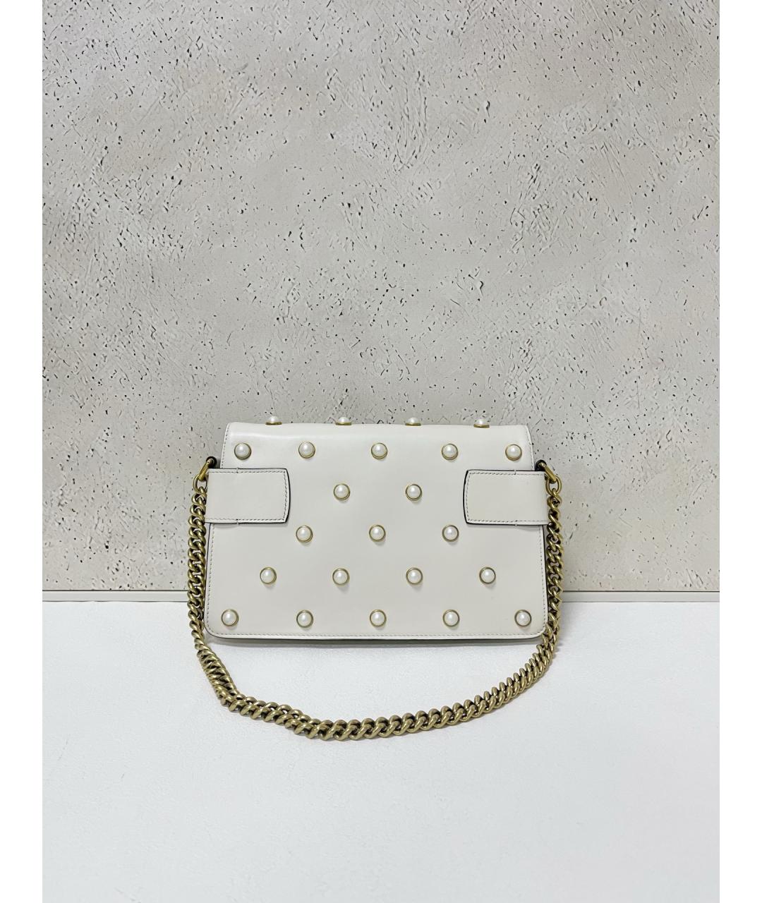 GUCCI Белая кожаная сумка с короткими ручками, фото 2