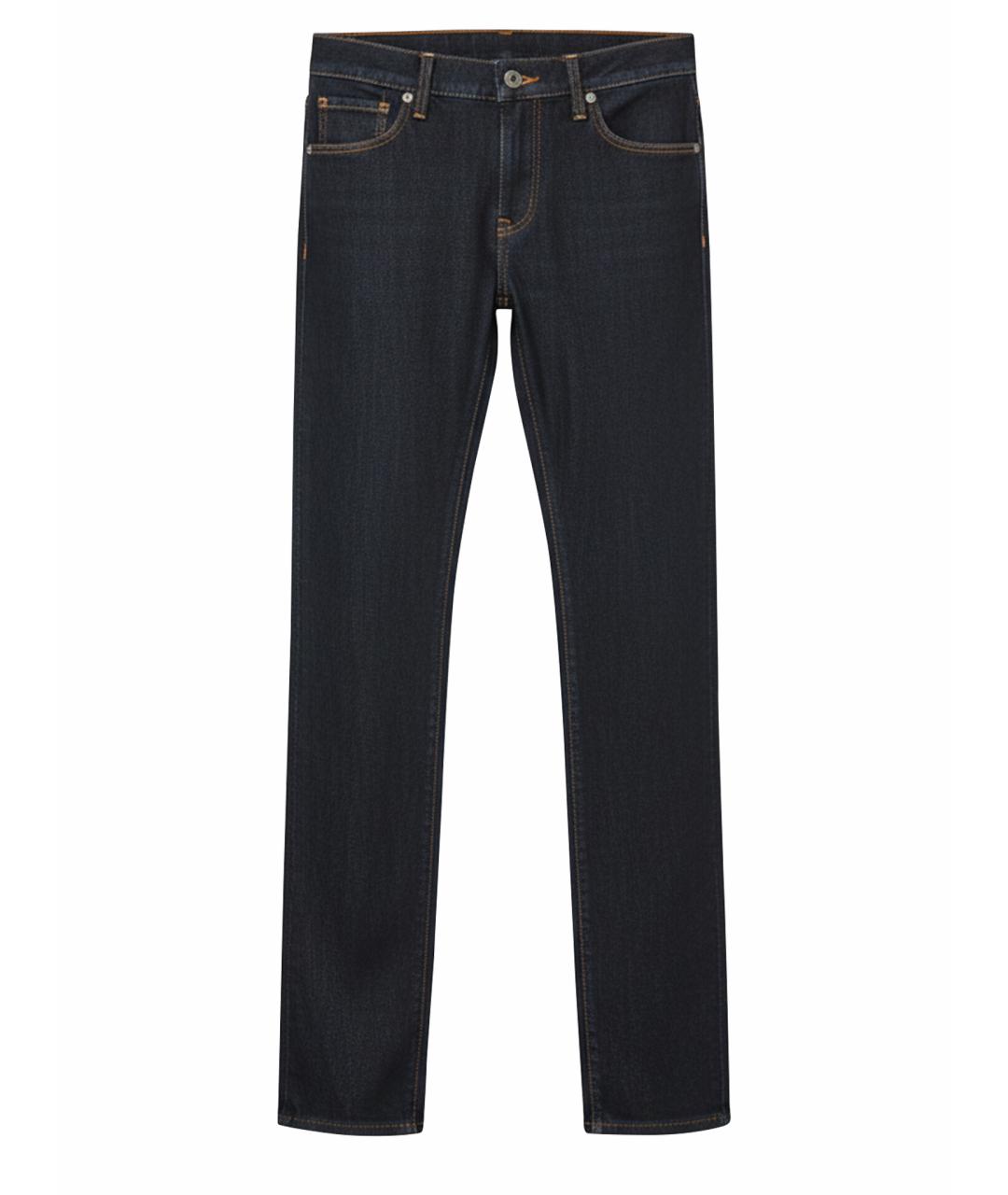 PRADA Темно-синие хлопковые прямые джинсы, фото 1