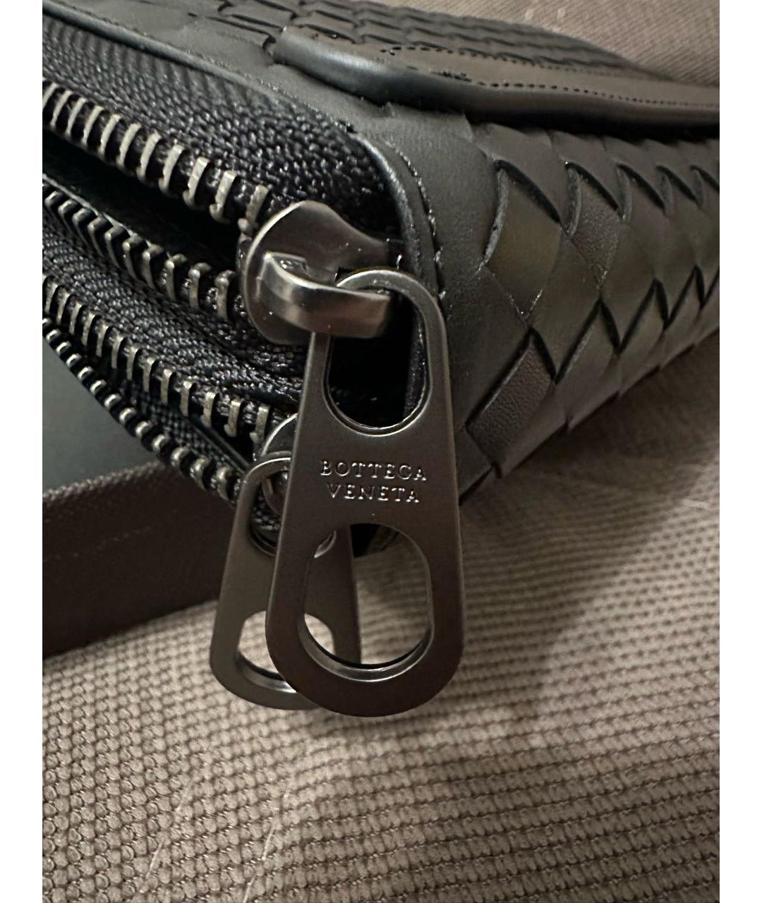 BOTTEGA VENETA Черный кожаный кошелек, фото 6