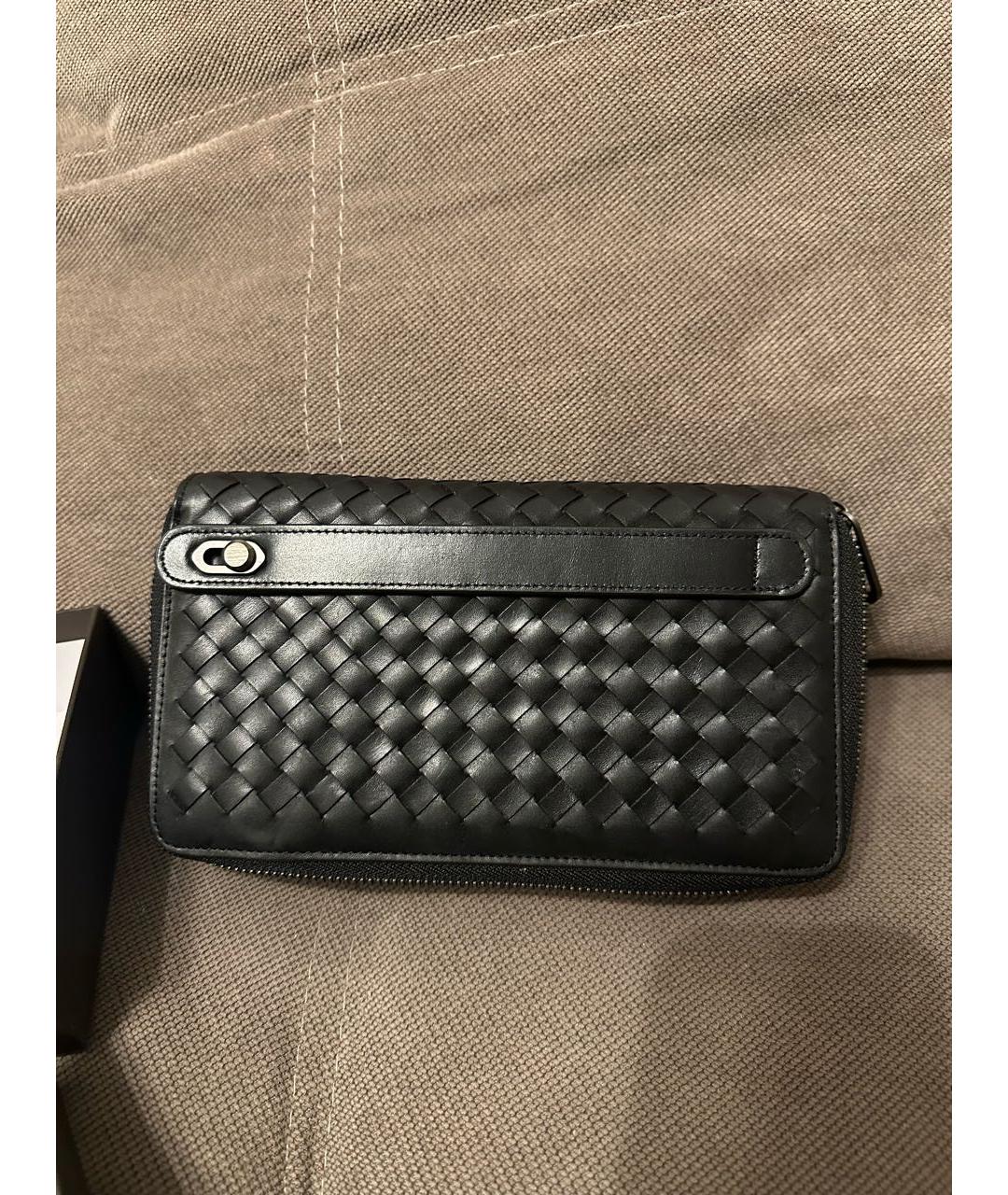 BOTTEGA VENETA Черный кожаный кошелек, фото 5