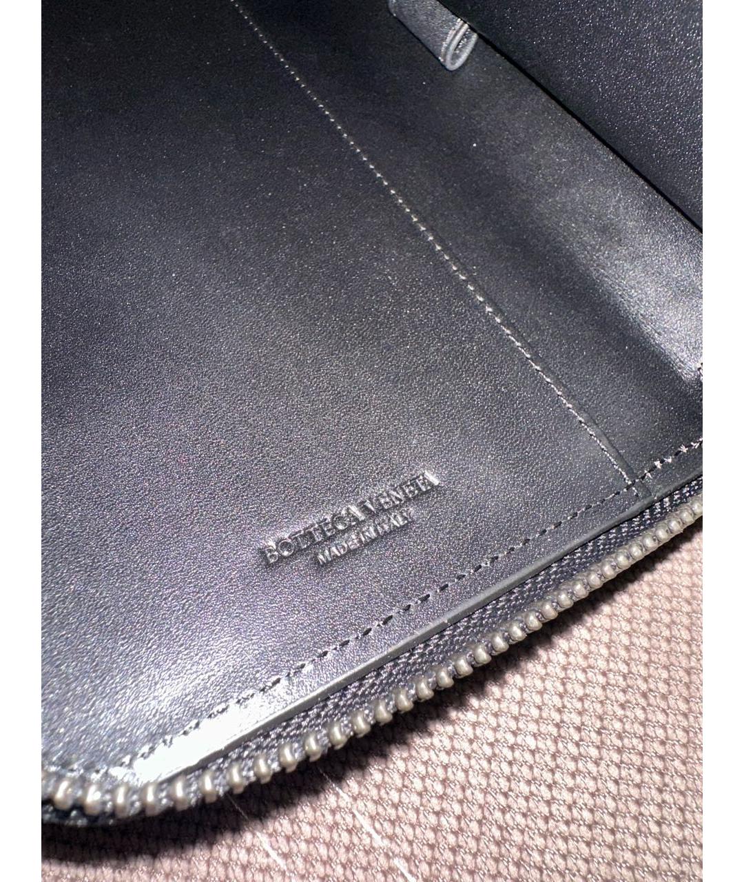 BOTTEGA VENETA Черный кожаный кошелек, фото 4