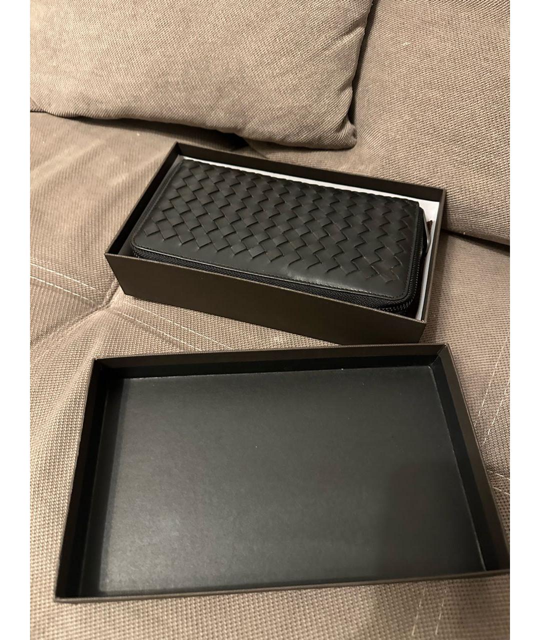 BOTTEGA VENETA Черный кожаный кошелек, фото 2