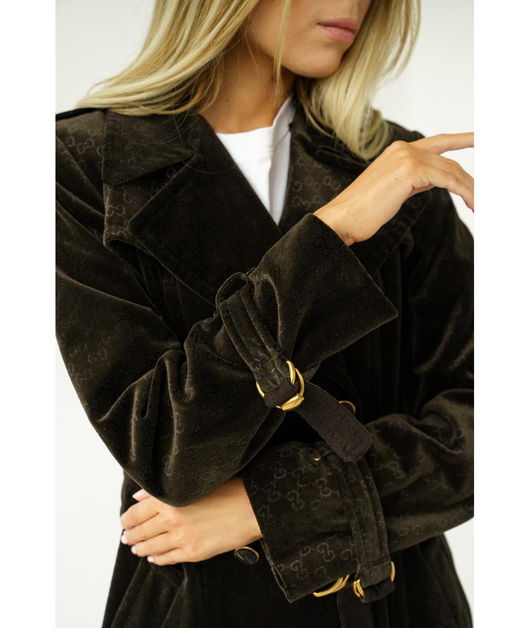 GUCCI Коричневый хлопковый тренч/плащ, фото 6