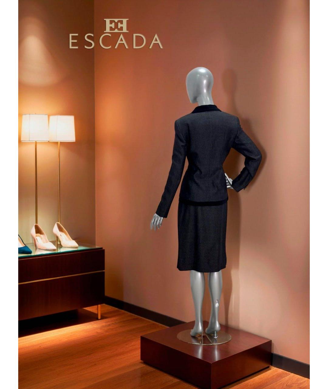 ESCADA Черный твидовый костюм с юбками, фото 6