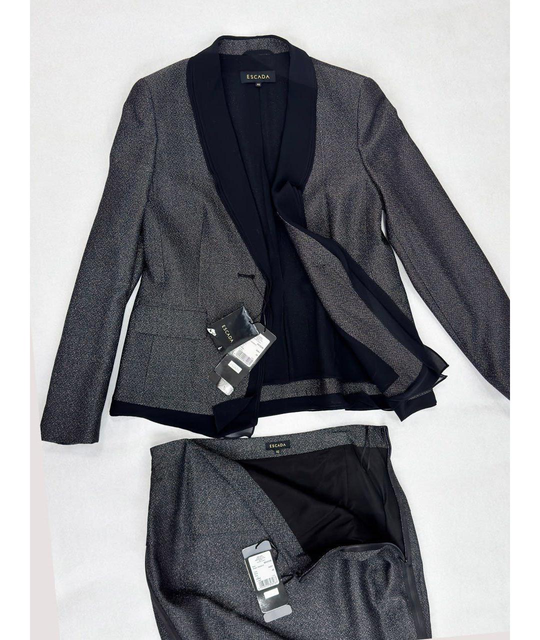 ESCADA Черный твидовый костюм с юбками, фото 8