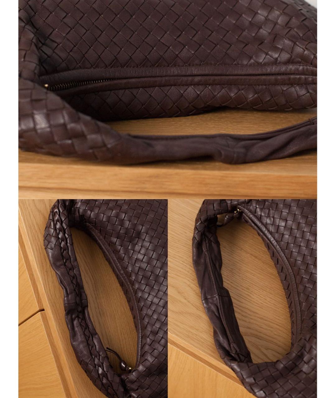 BOTTEGA VENETA Коричневая кожаная сумка с короткими ручками, фото 7