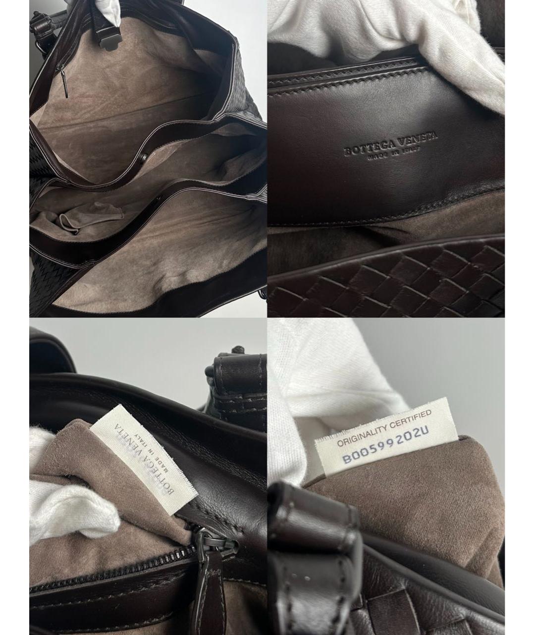 BOTTEGA VENETA Коричневая кожаная сумка тоут, фото 6