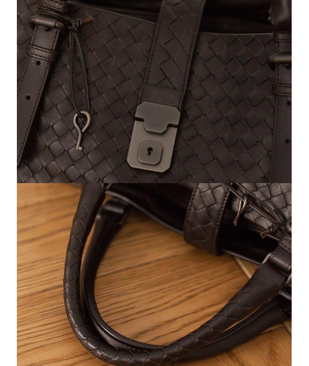 BOTTEGA VENETA Коричневая кожаная сумка тоут, фото 8