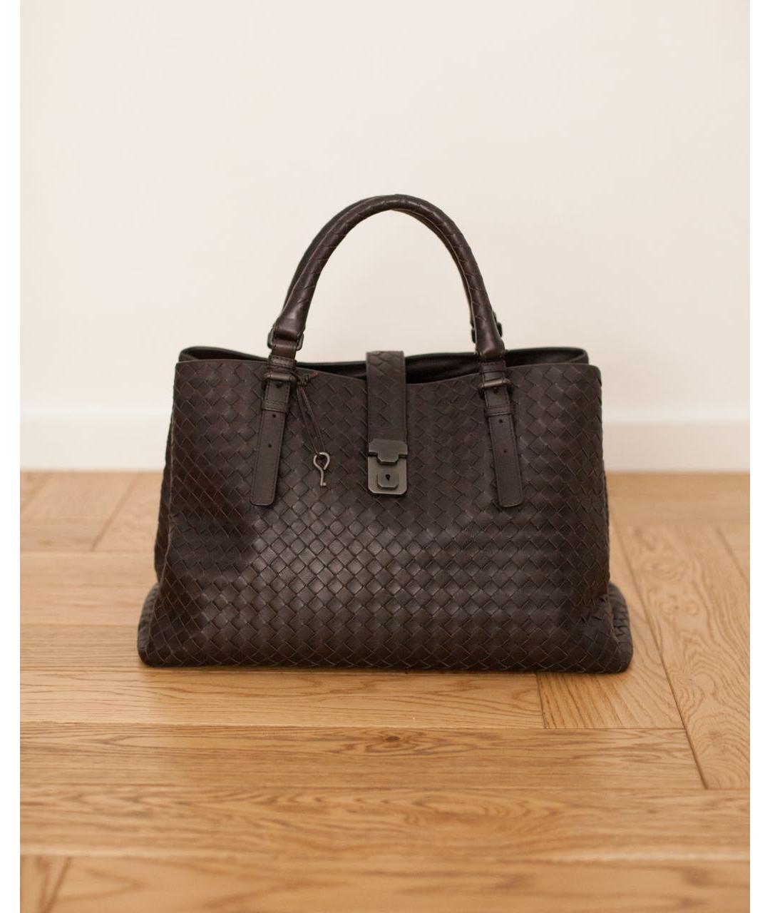 BOTTEGA VENETA Коричневая кожаная сумка тоут, фото 9