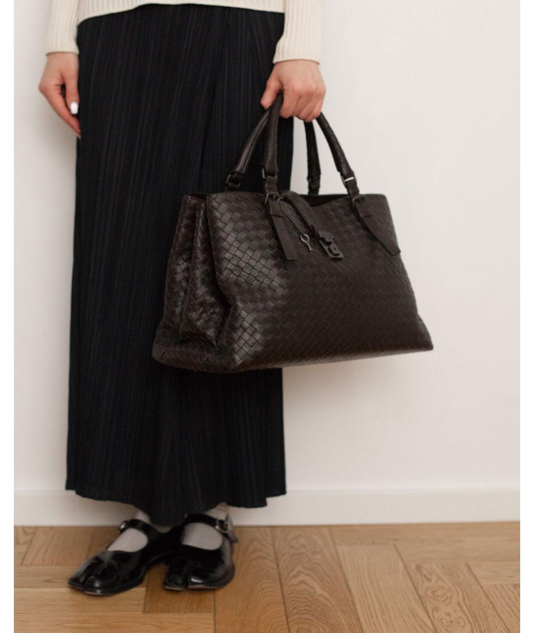 BOTTEGA VENETA Коричневая кожаная сумка тоут, фото 4