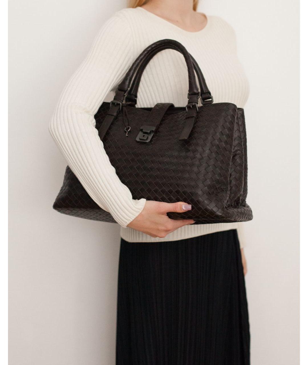 BOTTEGA VENETA Коричневая кожаная сумка тоут, фото 5