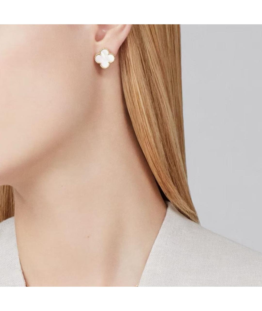VAN CLEEF & ARPELS Белые серьги из желтого золота, фото 2