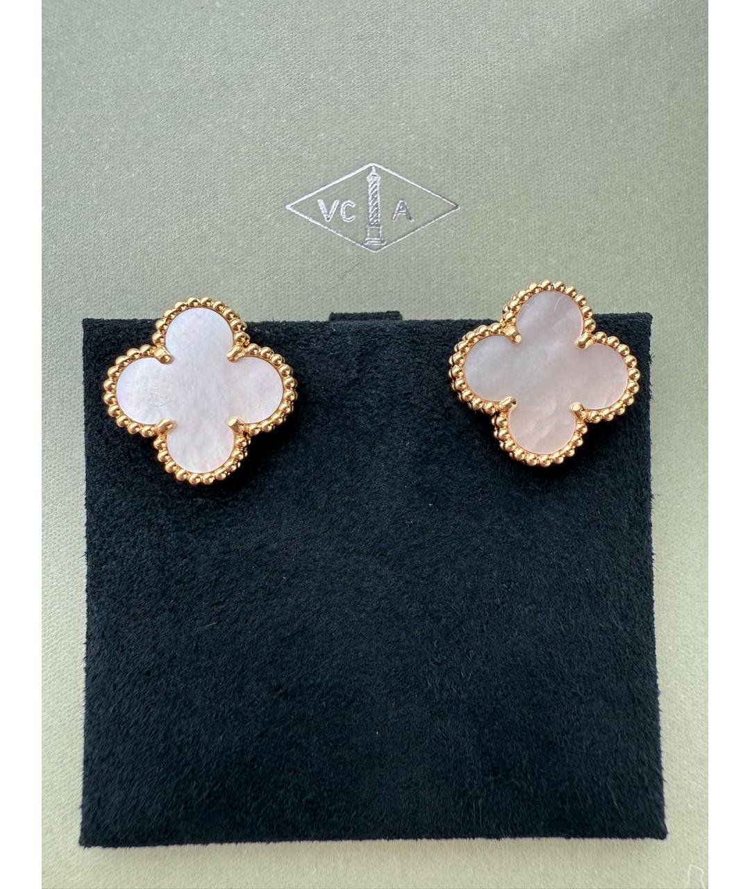 VAN CLEEF & ARPELS Белые серьги из желтого золота, фото 4