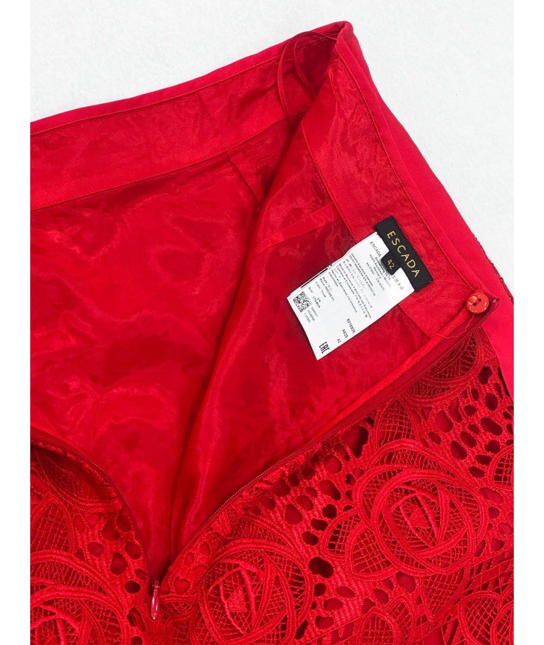 ESCADA Красный кружевной костюм с юбками, фото 3