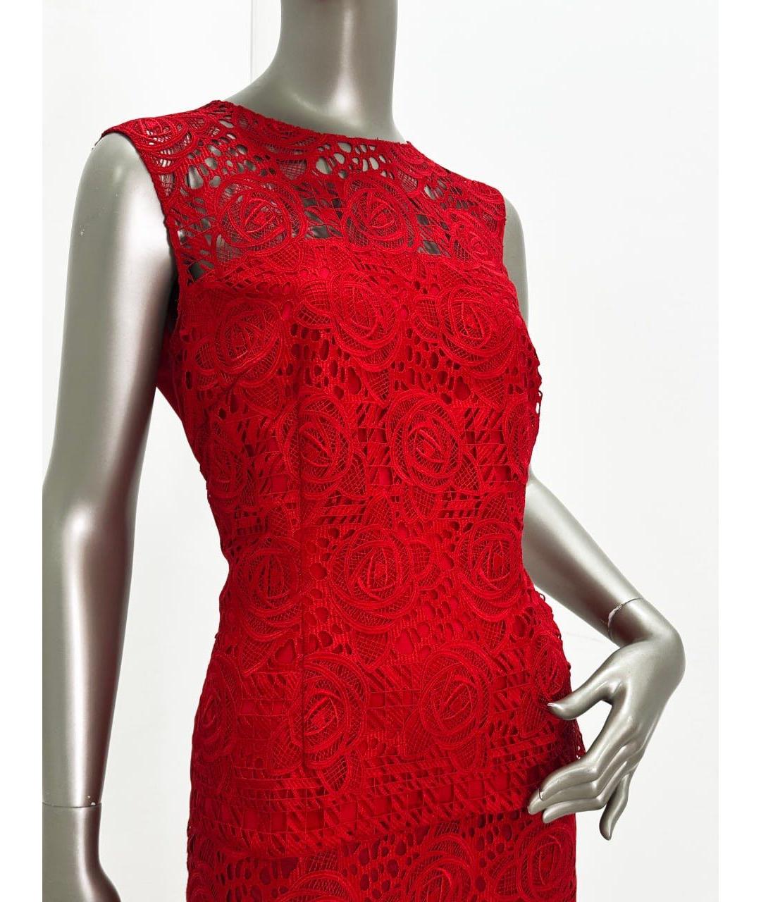 ESCADA Красный кружевной костюм с юбками, фото 7