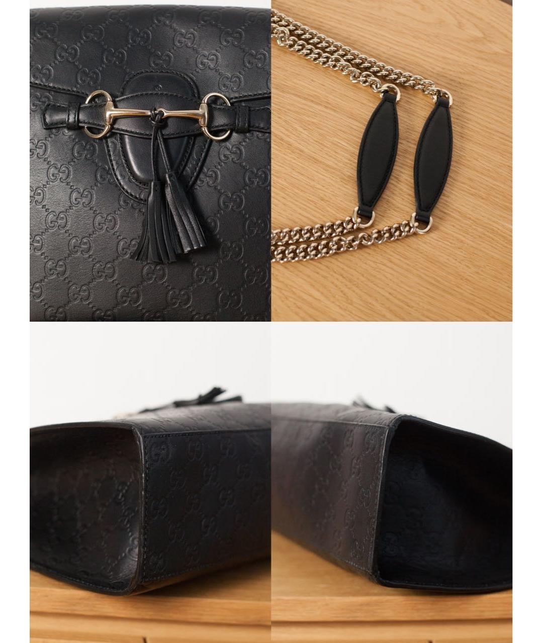 GUCCI Черная кожаная сумка через плечо, фото 7