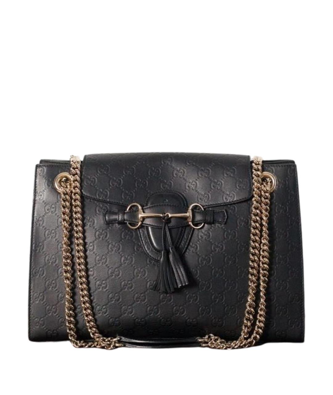 GUCCI Черная кожаная сумка через плечо, фото 1