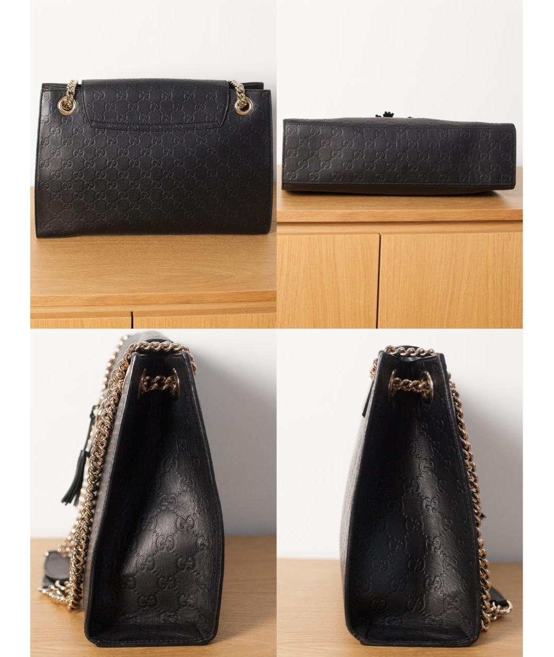 GUCCI Черная кожаная сумка через плечо, фото 6