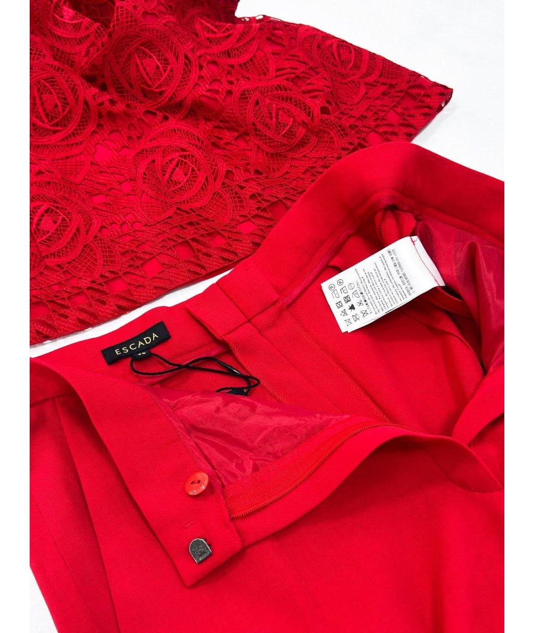 ESCADA Красный кружевной костюм с брюками, фото 3