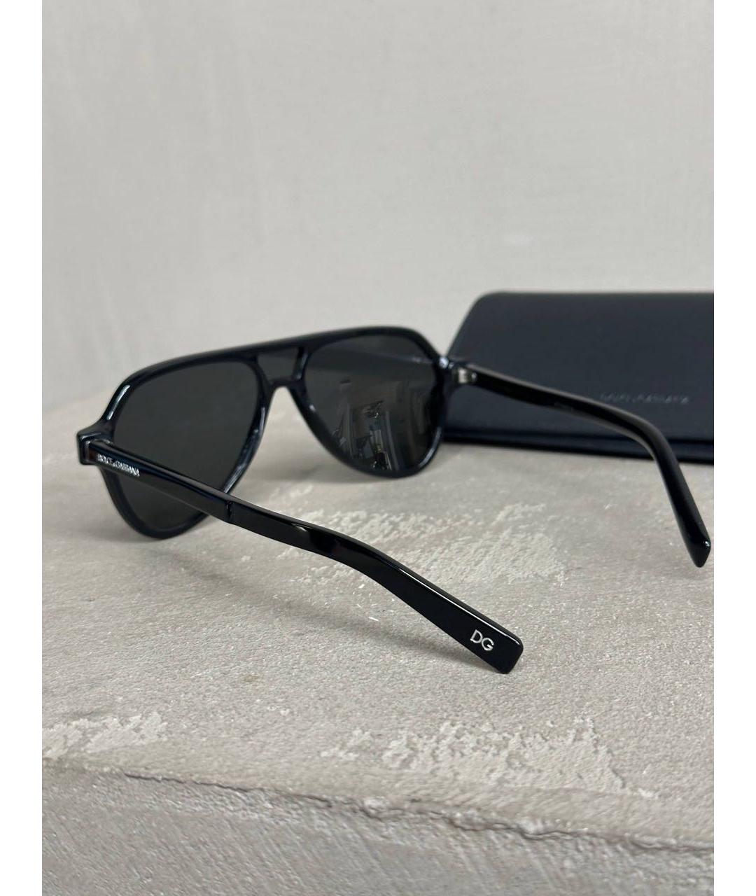 DOLCE&GABBANA Черные пластиковые солнцезащитные очки, фото 2