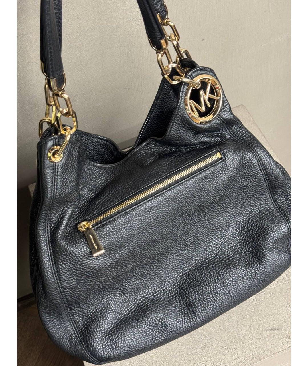 MICHAEL KORS Черная кожаная сумка с короткими ручками, фото 2