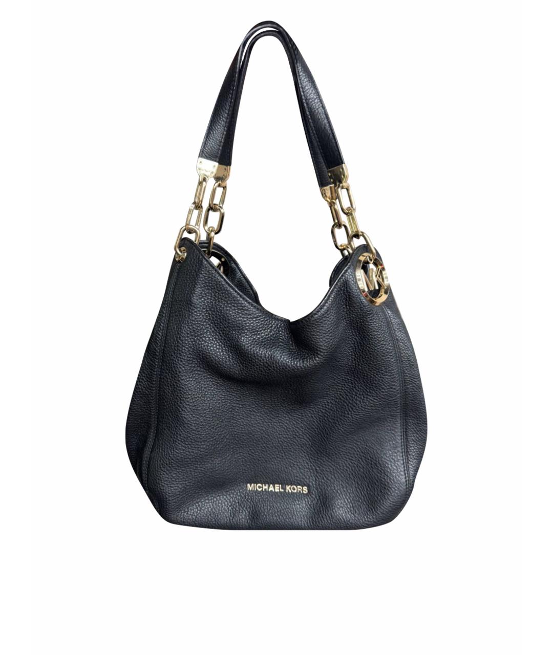 MICHAEL KORS Черная кожаная сумка с короткими ручками, фото 1